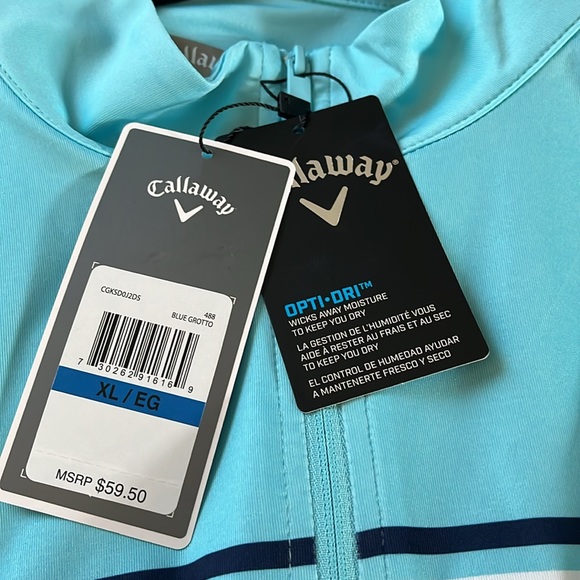 NWT!! Callaway Ottoman Printed Golf shirt, size XL and XXL - Picture 5 of 12
